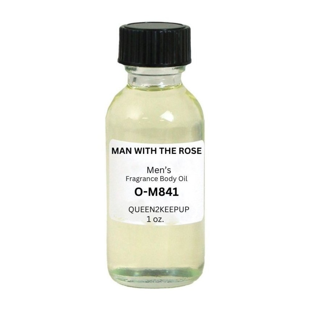 Man With The Rose Men's Body Oil Fresh Rose Citrus Woody Floral Fragrance 1 oz